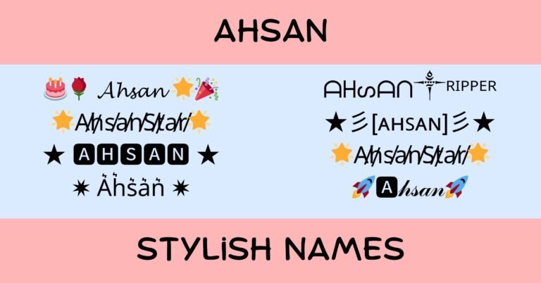 100+ Ahsan Stylish Names: A♄$@n, ★彡[ᴀʜꜱᴀɴ]彡★, 💎🅰️𝕙𝕤𝕒𝕟💎