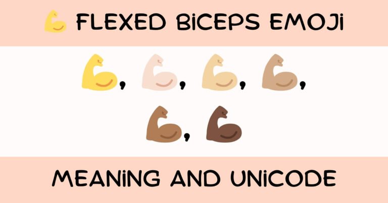 💪 Flexed Biceps Emoji Meaning, Unicode, Examples and Usage